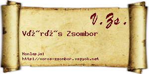 Vörös Zsombor névjegykártya